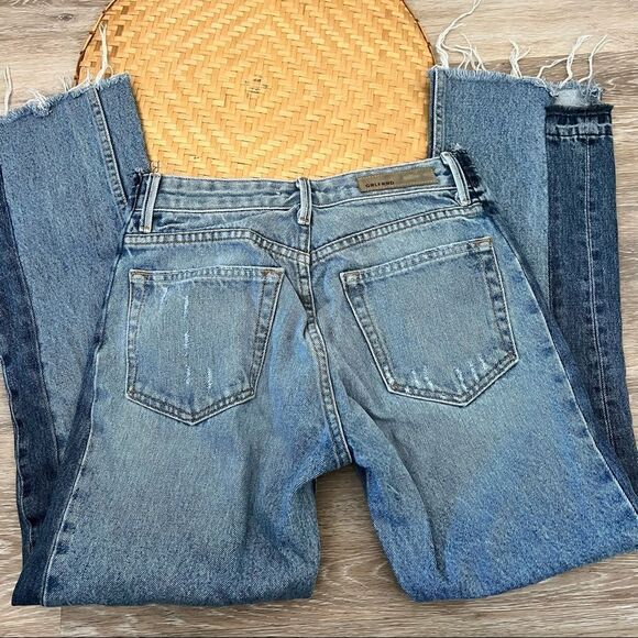 Grlfrnd jeans Jessica cropped raw‎ hem two toned - Picture 4 of 9